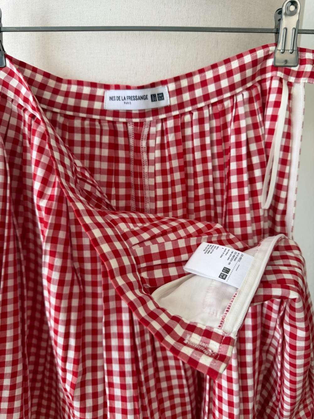 Uniqlo Red and White Gingham Maxi Skirt - Picture 3 of 4